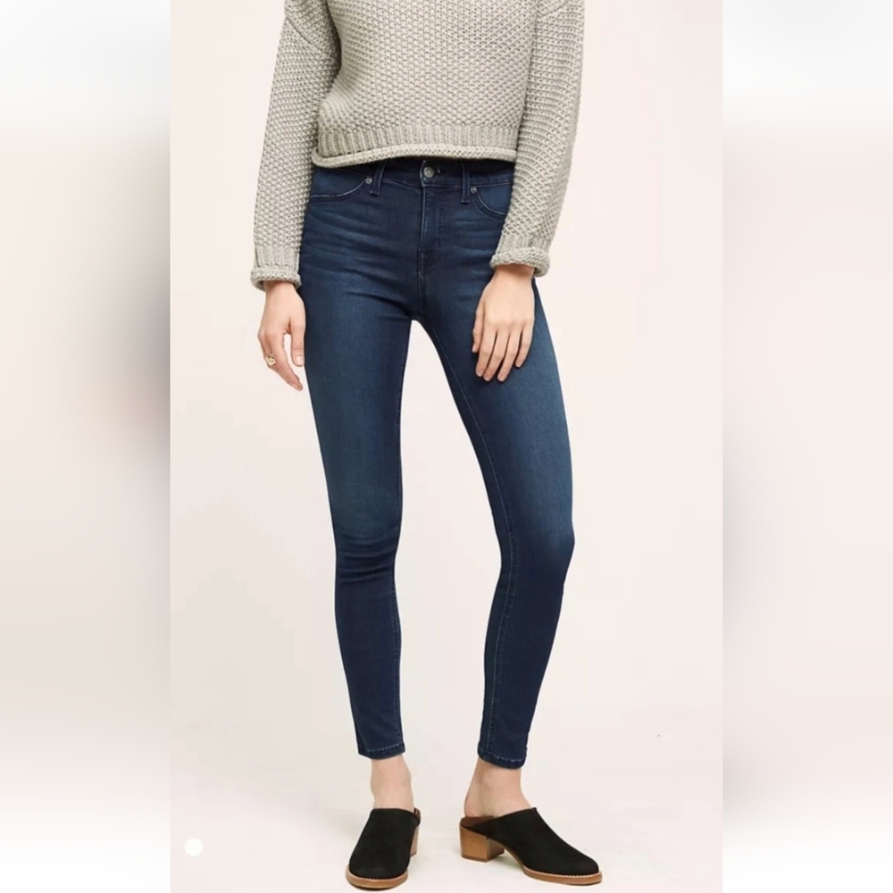 NEW Anthropologie Level 99 Janice Ultra Skinny Jeans Blue Dark Wash Stretch 29